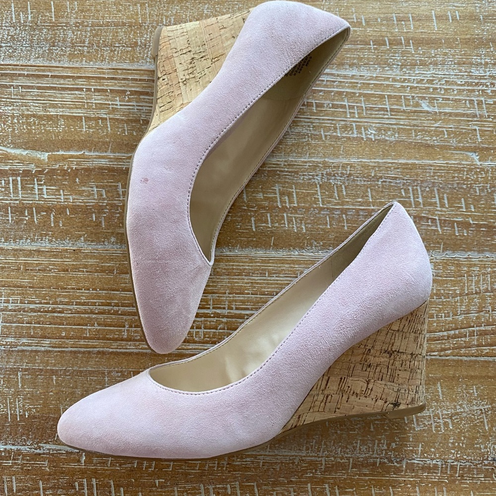 Nine West Pink Suede Wedge Shoes